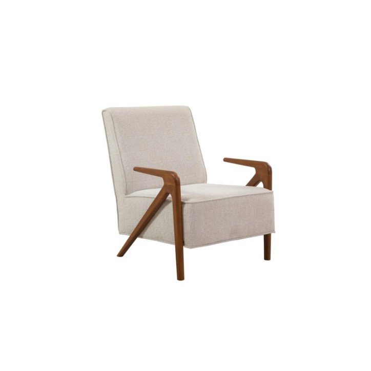 Sillón Larus Wood Berjer Nogal Crema