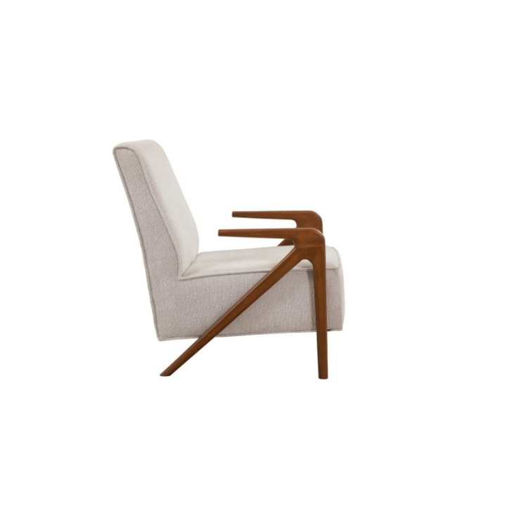 Sillón Larus Wood Berjer Nogal Crema