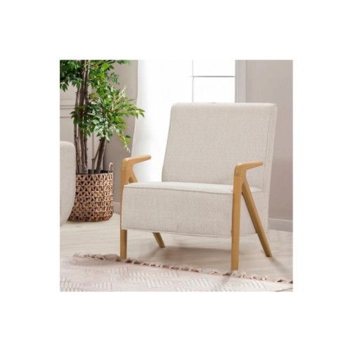 Sillón Larus Wood Berjer Roble Crema 8684282723066