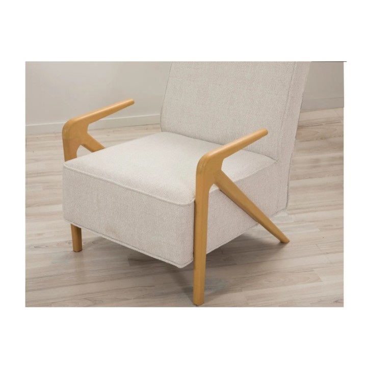 Sillón Larus Wood Berjer Roble Crema