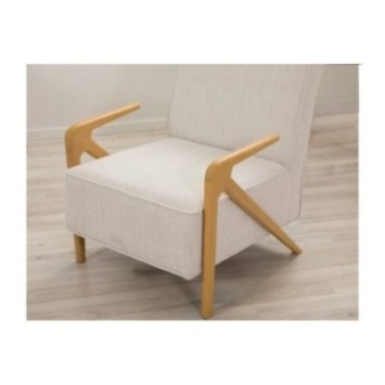 Sillón Larus Wood Berjer Roble Crema 8684282723066