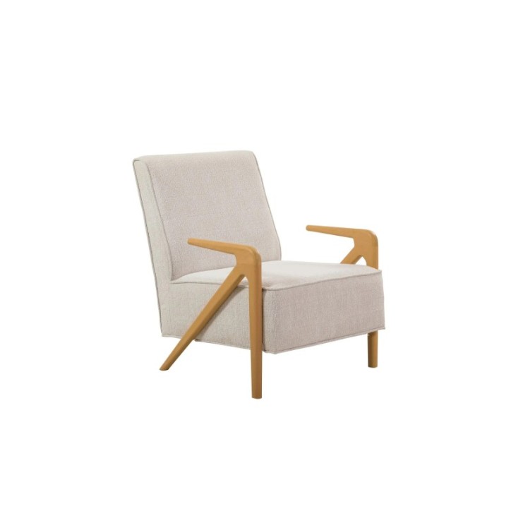 Sillón Larus Wood Berjer Roble Crema