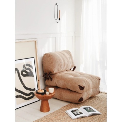 Sofá-cama de 1 plaza Fold Kadife Camel