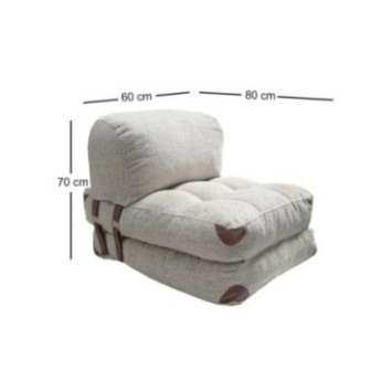 Sofá-cama de 1 plaza Fold Teddy Gris 8684282400134