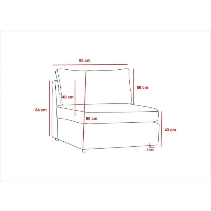 Módulo de 1 asiento Mottona Crema