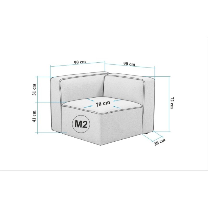 Sofá de 1 plaza rincón More S- M2 Capuchino