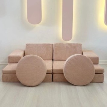 Sofá-cama de 2 plazas Puzzle Rosa 8684282467090