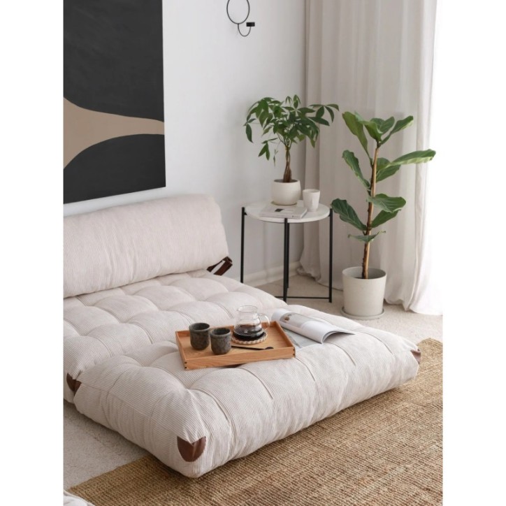 Sofá-cama de 2 plazas Fold Kadife Blanco