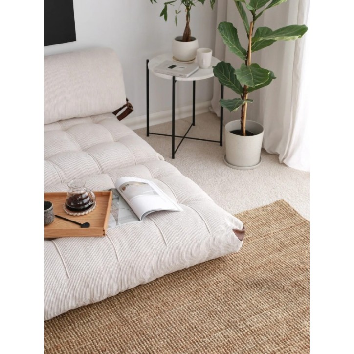 Sofá-cama de 2 plazas Fold Kadife Blanco