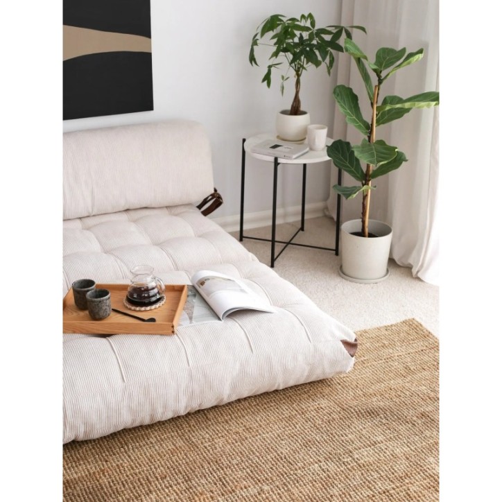 Sofá-cama de 2 plazas Fold Kadife Blanco