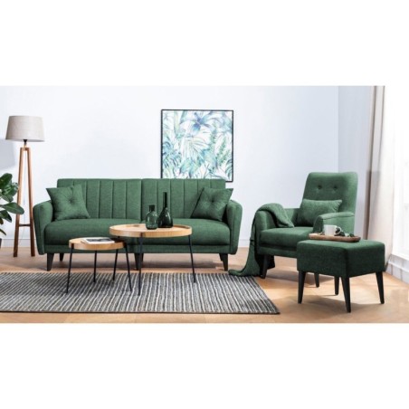 Set sofá cama sillón Aqua TAKIM7-S 1070 Verde