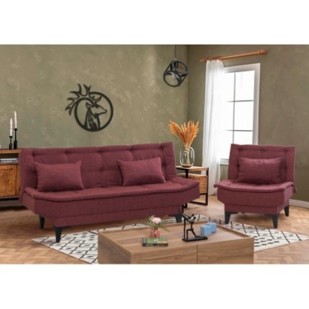 Set sofá cama sillón Santo S 94819 Rojo burdeos - 867UNQ1691