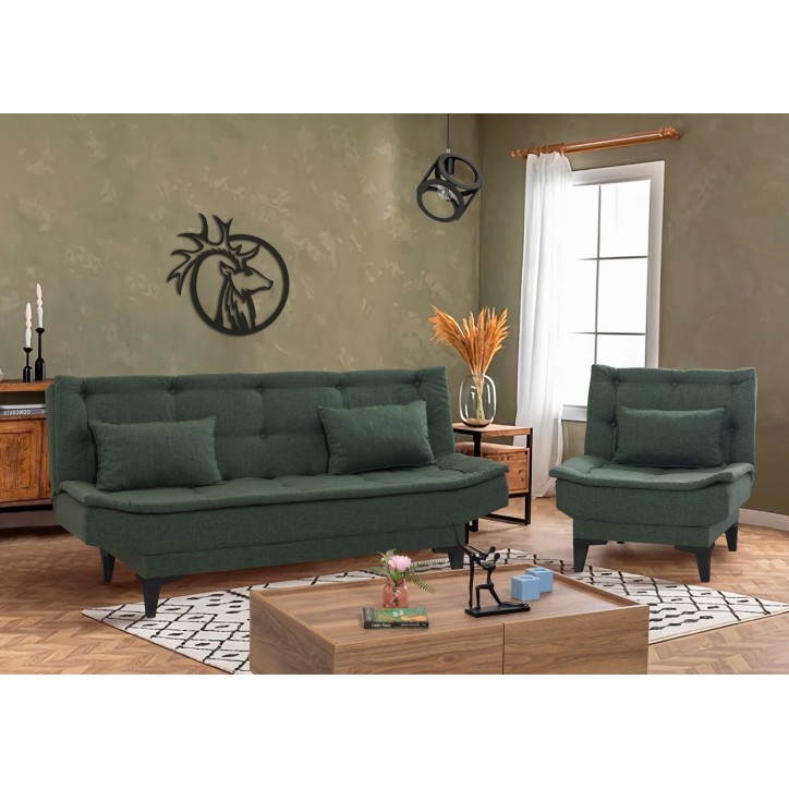 Set sofá cama sillón Santo S 1070 Verde