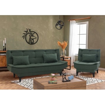 Set sofá cama sillón Santo S 1070 Verde - 867UNQ1692