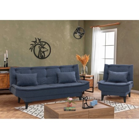 Set sofá cama sillón Santo S 1048 Azul marino - 867UNQ1695