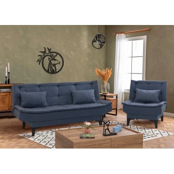 Set sofá cama sillón Santo S 1048 Azul marino - 867UNQ1695