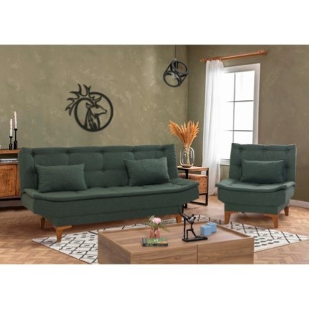 Set sofá cama sillón Santo TKM03-1070 Verde - 867UNQ1640