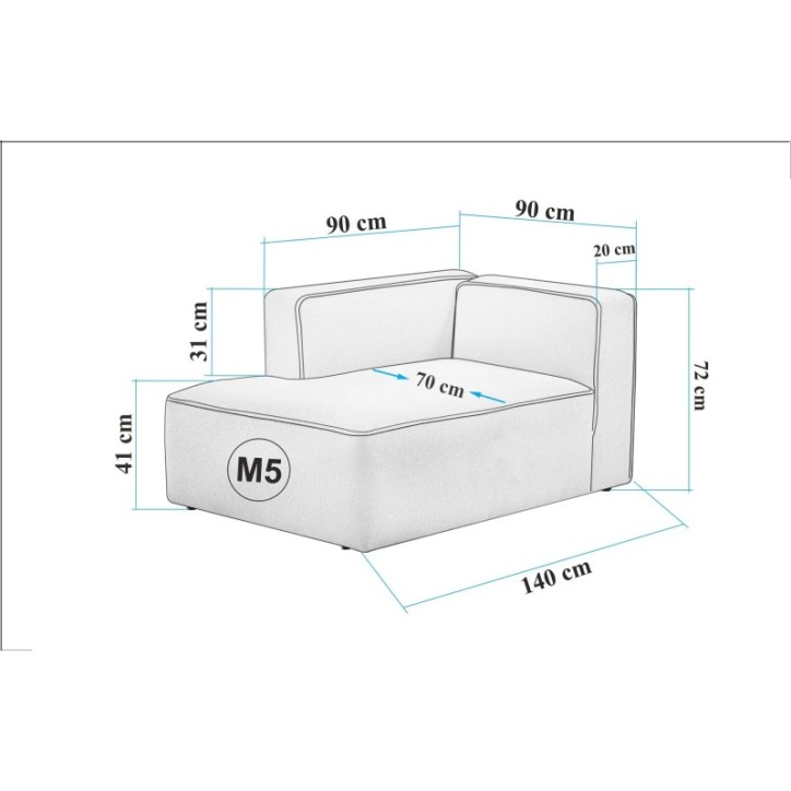 Sofá de 1 plaza rincón More S -M5 Capuchino
