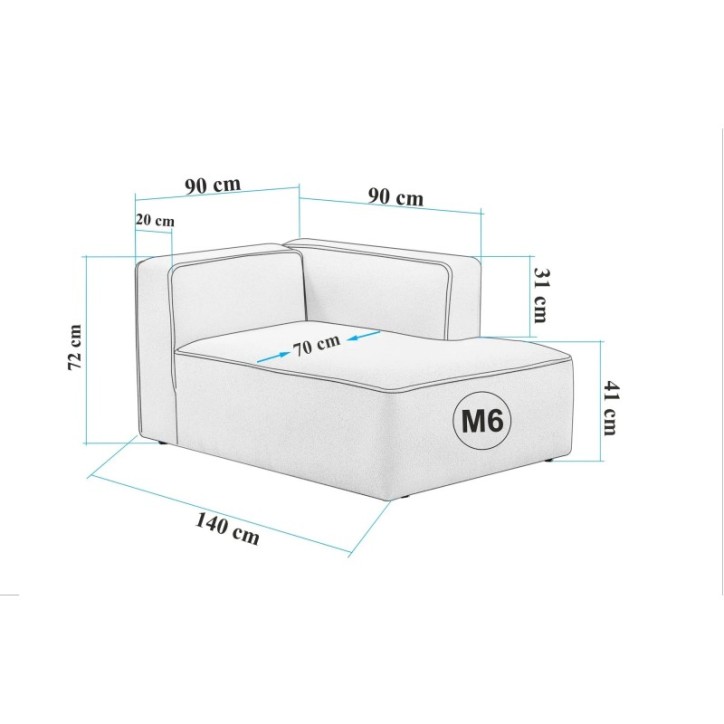 Sofá de 1 plaza rincón More S -M6 Capuchino