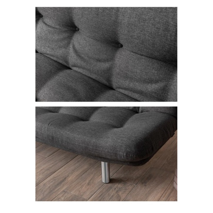 Sofá-cama de 3 plazas Misa Small Sofabed Gris Oscuro