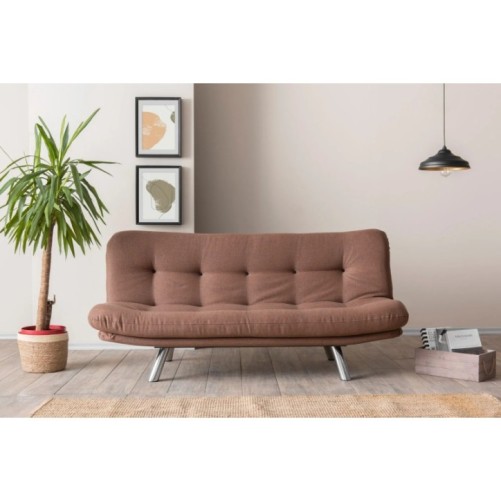 Sofá-cama de 3 plazas Misa Small Sofabed Marrón Claro 8684282192855