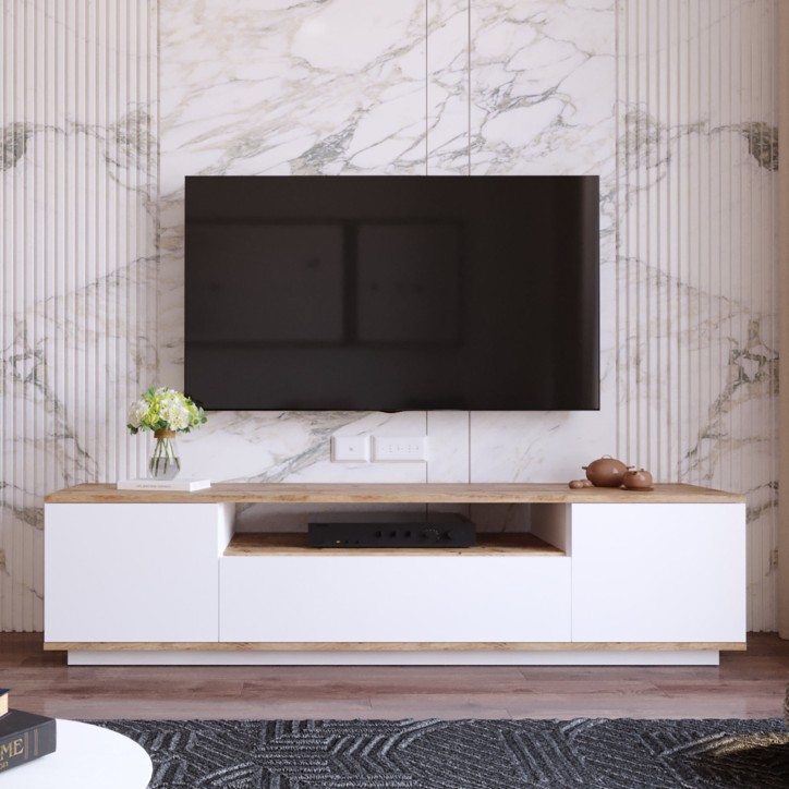 Mueble TV FR7-AW pino atlántico blanco