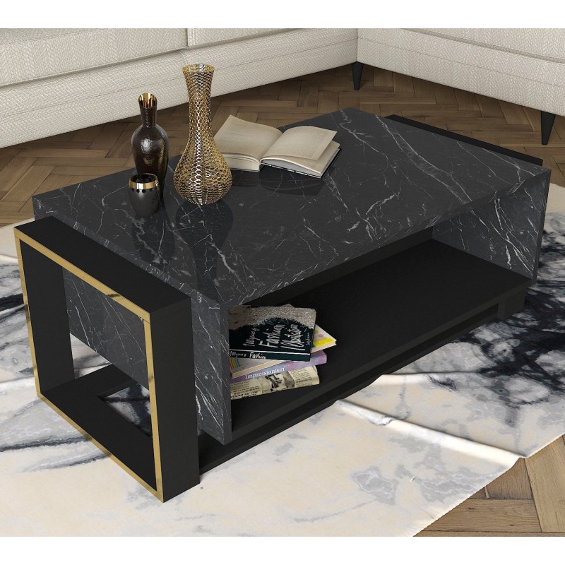 Mesa de centro Bianco dorado negro - 804TRH2828