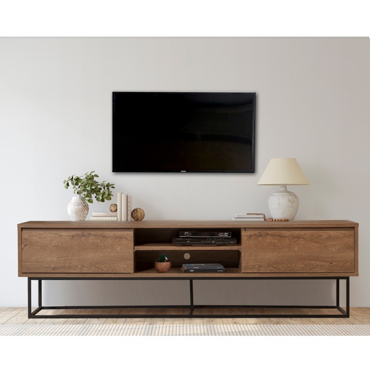 Mueble TV Rodez 180 negro nogal