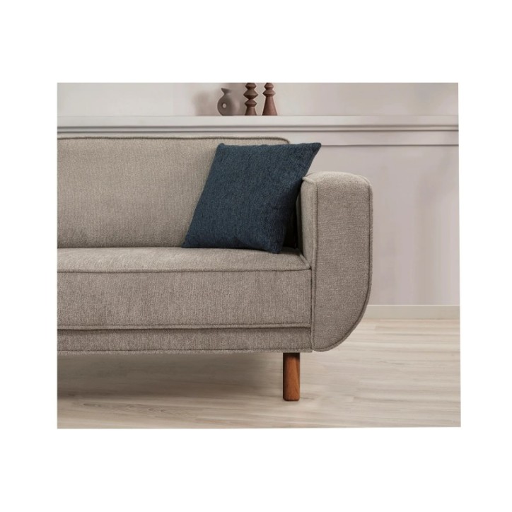 Conjunto sofá cama sillón Larus Wood Nogal Gris