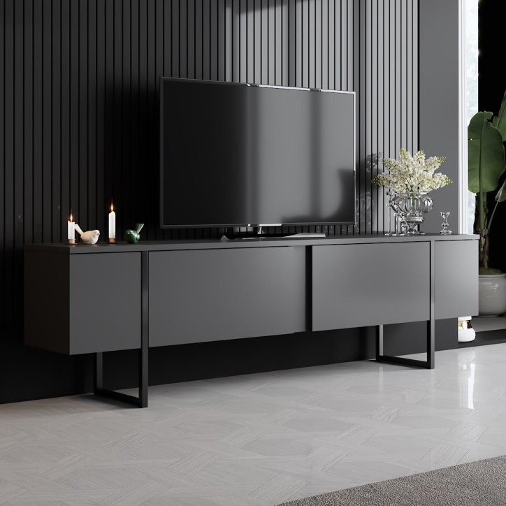 Mueble TV Luxe antracita negro