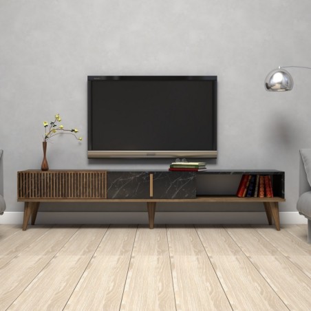 Mueble TV Milan negro nogal