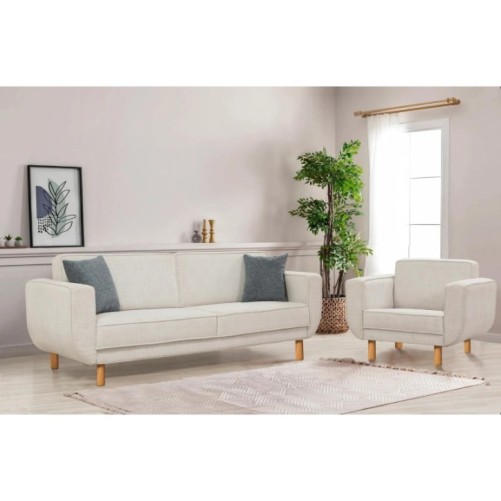 Conjunto sofá cama sillón Lorus Roble Crema 8684282723189