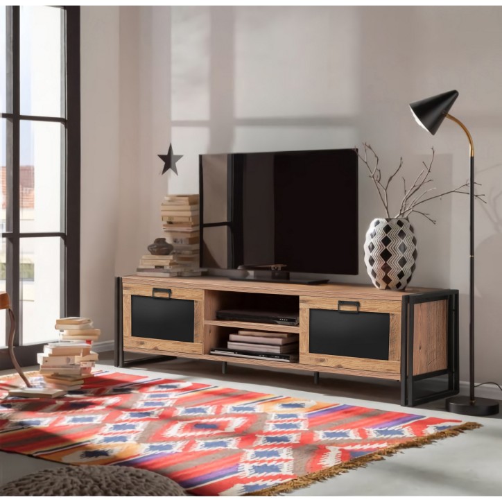 Mueble TV Arcas Norma pino atlántico negro