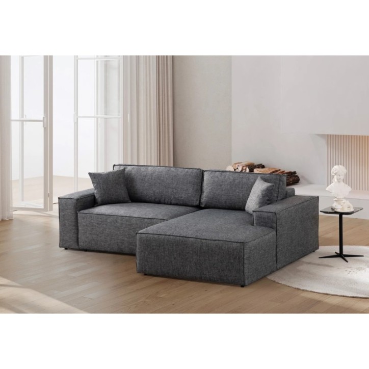 Sofá-cama esquinero Pırlo Corner Derecha Gris Oscuro