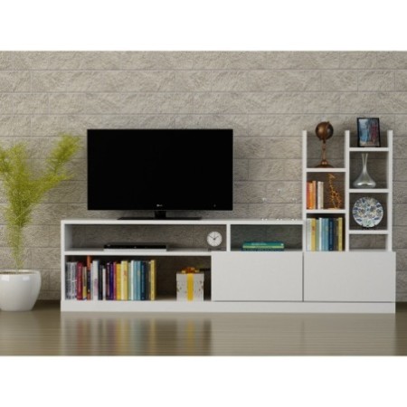 Mueble TV con estante Dolunay blanco - 756FRN3051