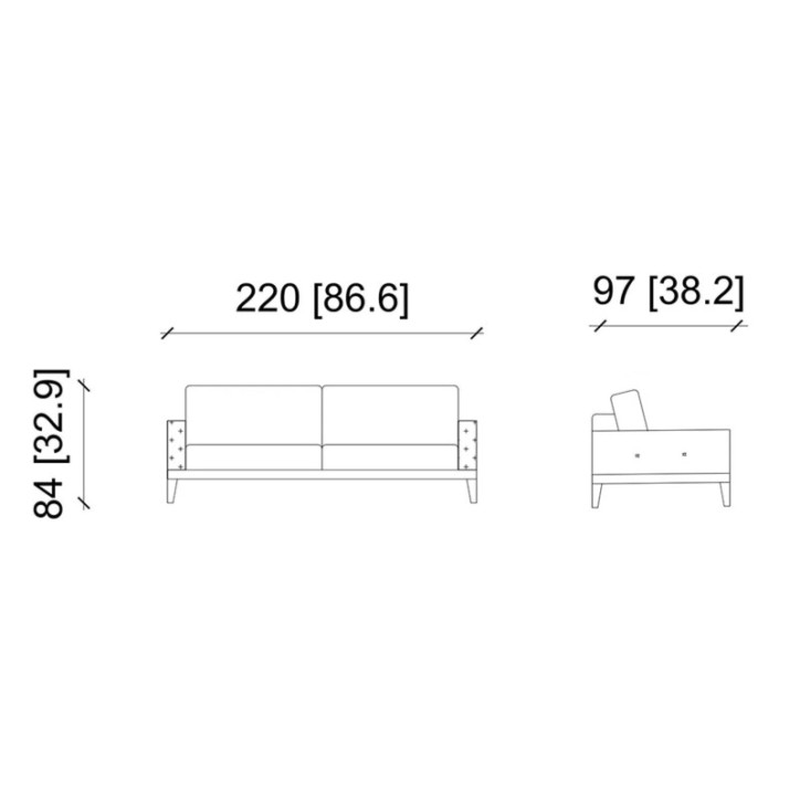 Sofá-cama de 3 plazas Lale Crema