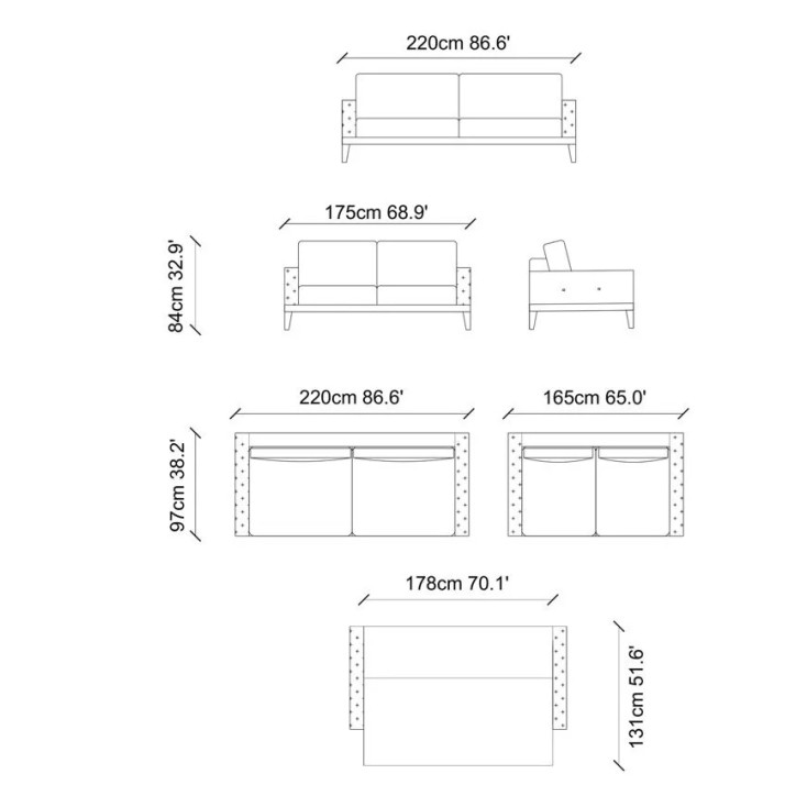 Sofá-cama de 3 plazas Lale Crema