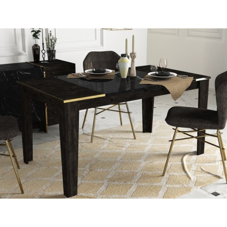 Mesa comedor Veyron dorado negro - 804TRH4204