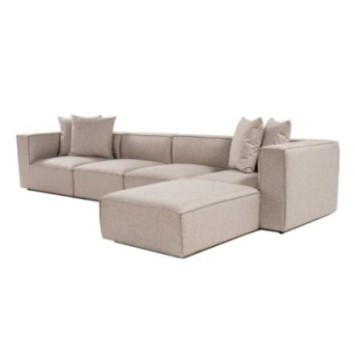 Sofá esquinero Sora (L1-O1-O1-1R-POUFFE ) Beige Arena 8684282428237