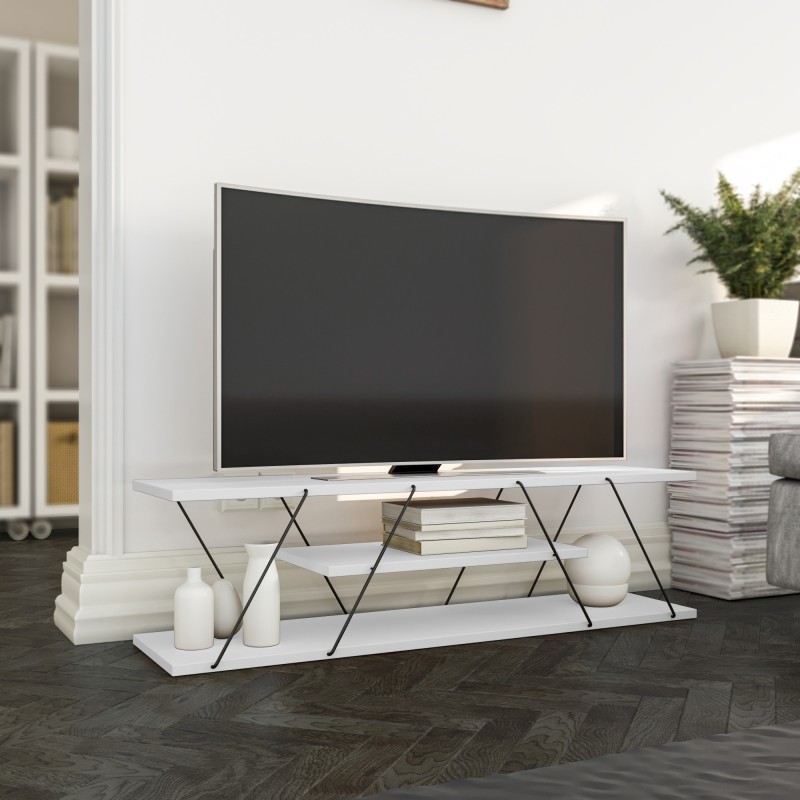 Mueble TV Canaz blanco negro - 854KLN3021