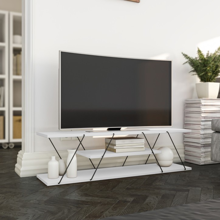 Mueble TV Canaz blanco negro