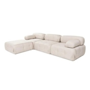 Sofá esquinero Doblo withfe ( L1-O1-1R-Pouffe) Marrón Claro 8684282125235