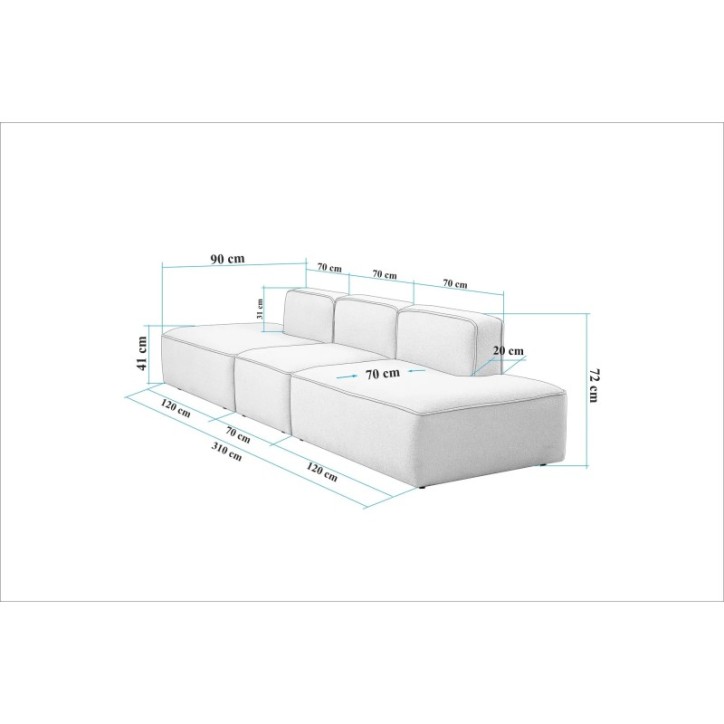 Sofá esquinero More M(M4-M1-M3) Crema