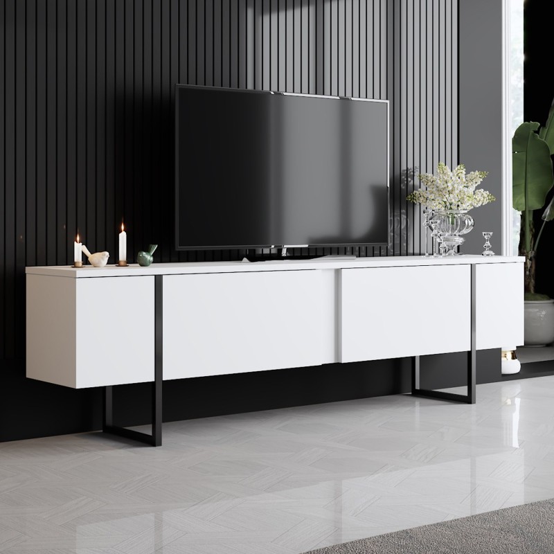 Mueble TV Luxe blanco negro - 618BLY1105