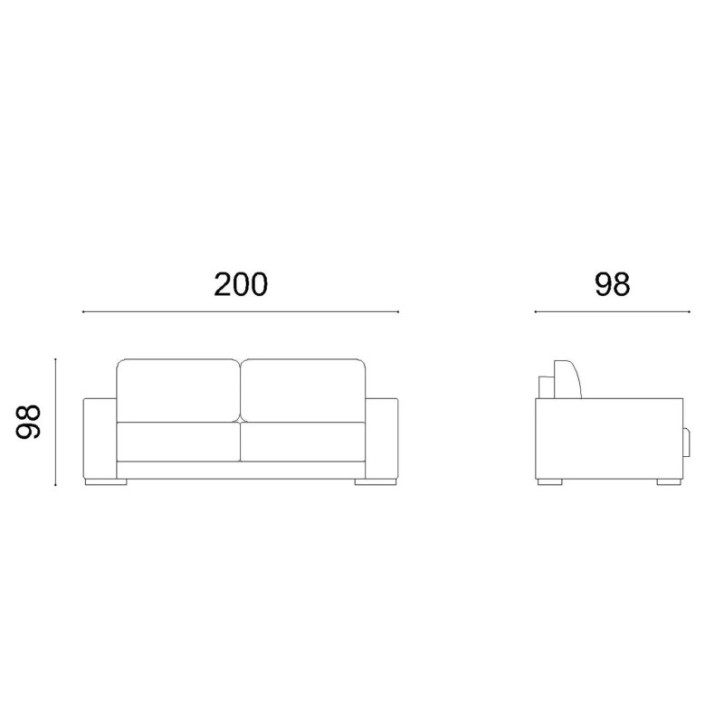 Sofá-cama de 3 plazas Kansas Negro