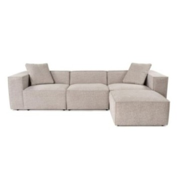 Sofá esquinero Lora (L1-O1-1R-POUFFE ) Moca 8684282056515