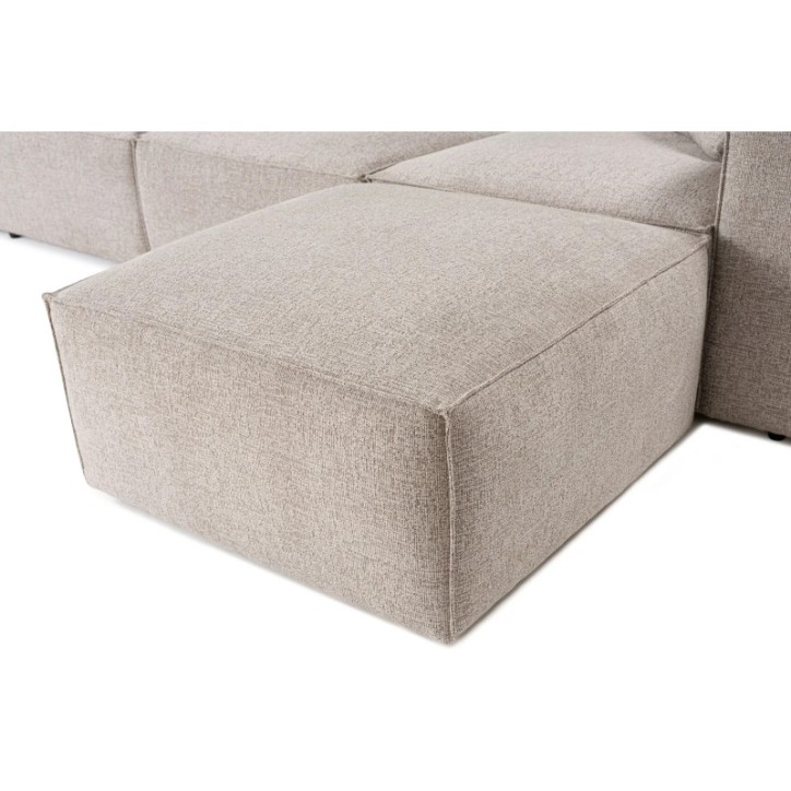 Sofá esquinero Lora (L1-O1-1R-POUFFE ) Moca