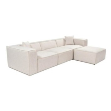 Sofá esquinero Lora (L1-O1-1R-POUFFE ) Marrón Claro 8684282235798