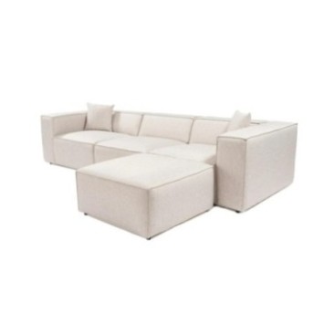 Sofá esquinero Lora (L1-O1-1R-POUFFE ) Marrón Claro 8684282235798