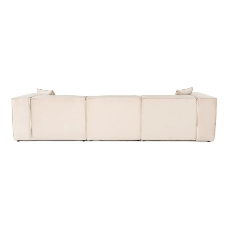 Sofá esquinero Lora (L1-O1-1R-POUFFE ) Crema